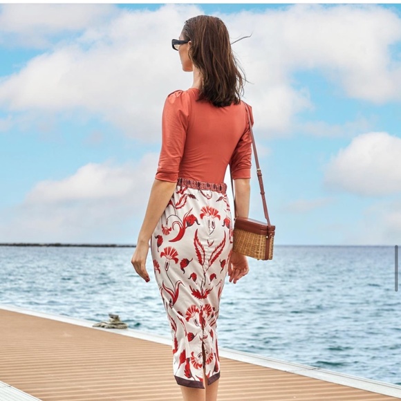 Formentara swim terracotta modest swim skirt and top set - Picture 3 of 6